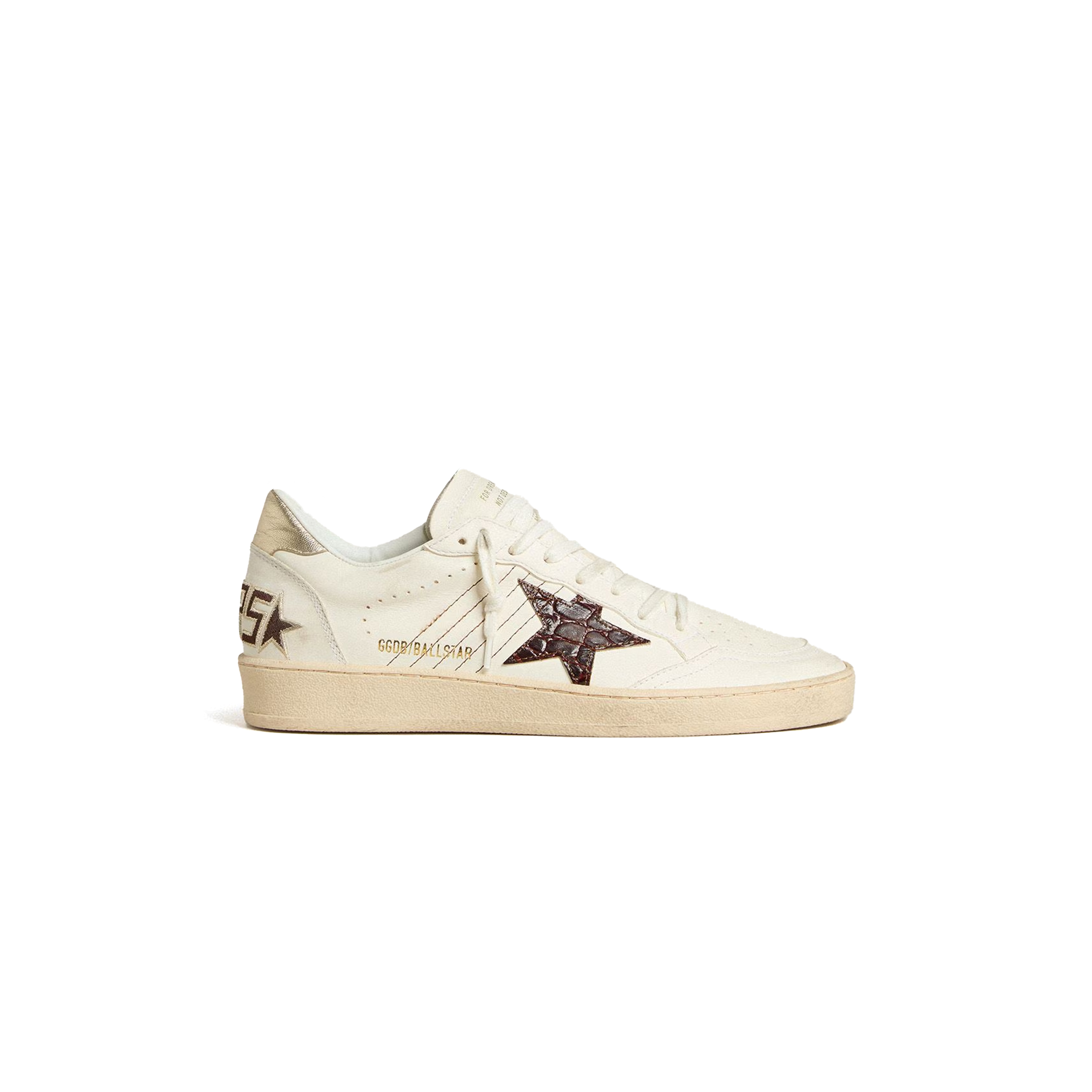 GOLDEN GOOSE BALL STAR WITH BURGUNDY CROC-PRINT LEATHER STAR AND GOLD HEEL TAB GWF00117
